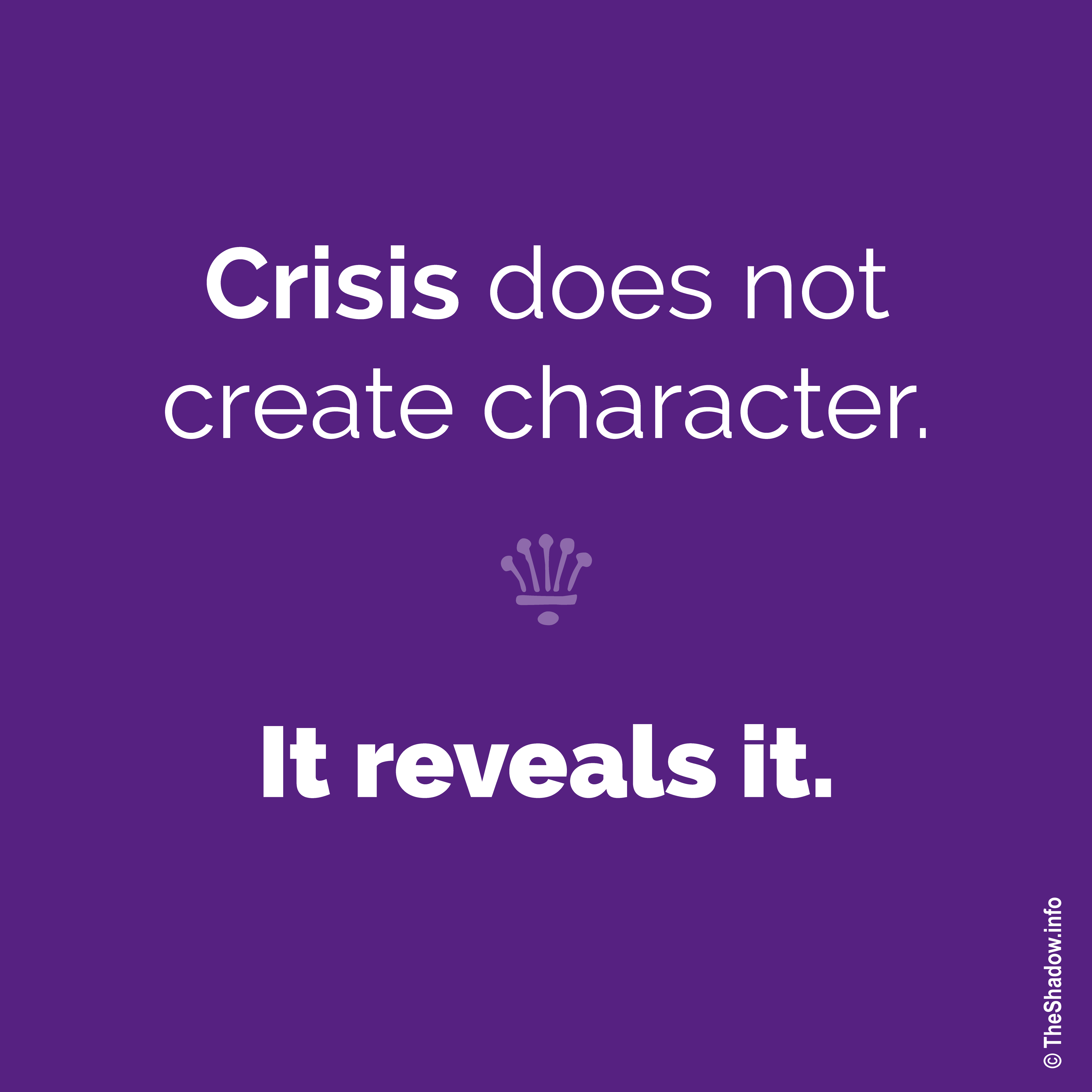 Crisis Does Not Create Character